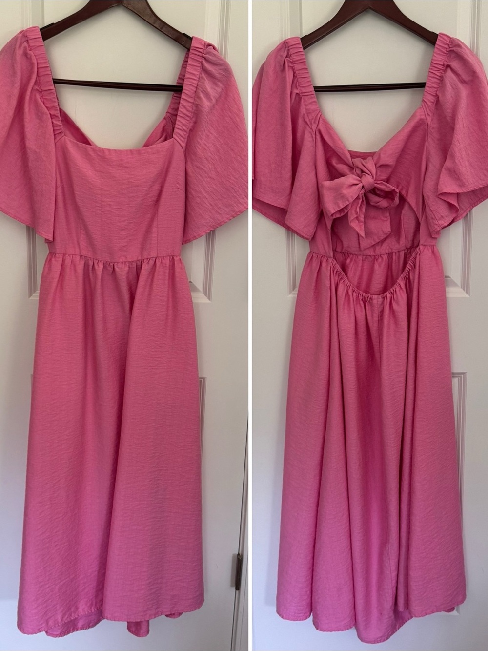 A New Day Flutter Sleeve Tie Back Midi Dress - Picture 4 of 9